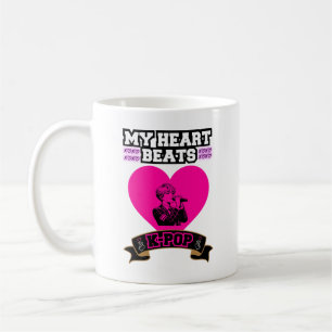 Pink Heart Idol Singing KPop Music Love Design Coffee Mug