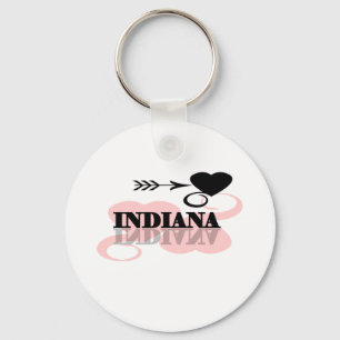 Pink Heart Indiana Key Ring