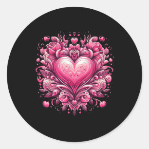 Pink Heart Is The Symbol Of Love For Valentines Da Classic Round Sticker