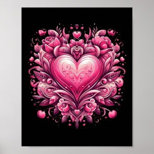 Pink Heart Is The Symbol Of Love For Valentines Da Poster