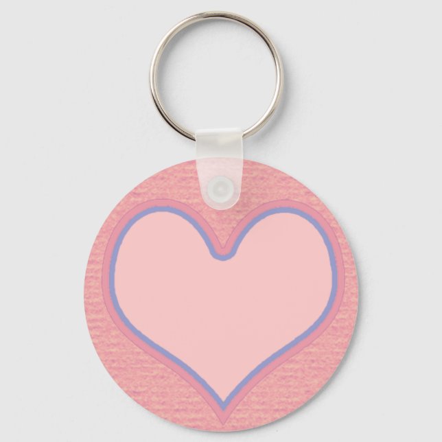 pink heart key ring (Front)