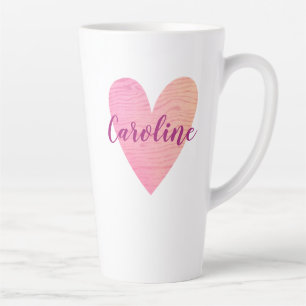 Pink Heart Latte Mug