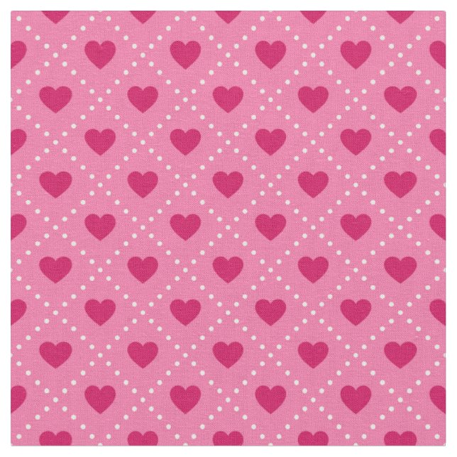 Pink Heart Lattice Fabric (Close Up)