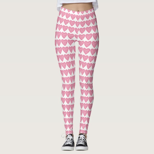 Pink Heart Leggings (Front)