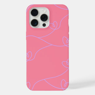pink heart line art iphone 15 case. pro max case