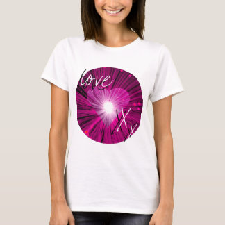 Pink Heart 'Love and kisses' ladies' top white