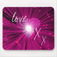 Pink Heart 'love and kisses' mousepad
