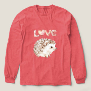 Pink Heart Love Balloons Cute Hedgehog Tri-Blend Shirt