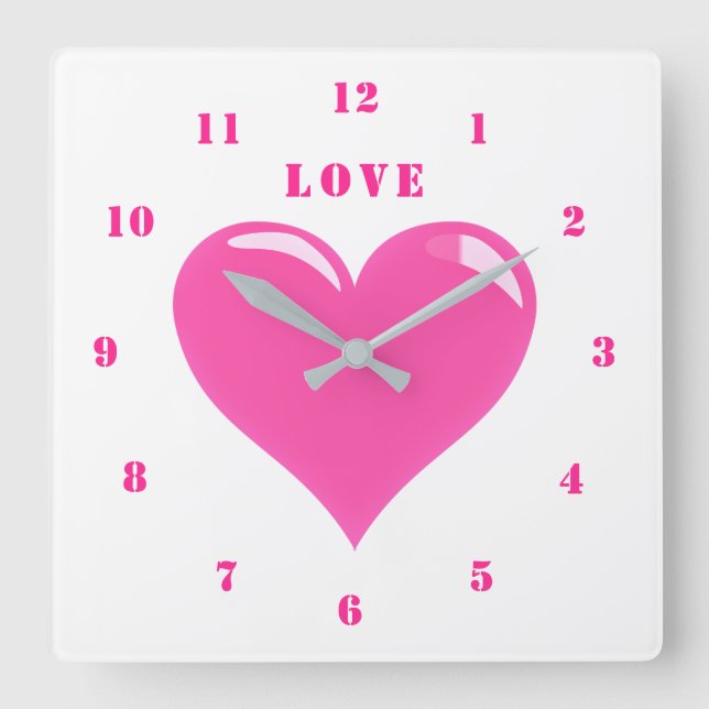 Pink Heart Love Clock (Front)