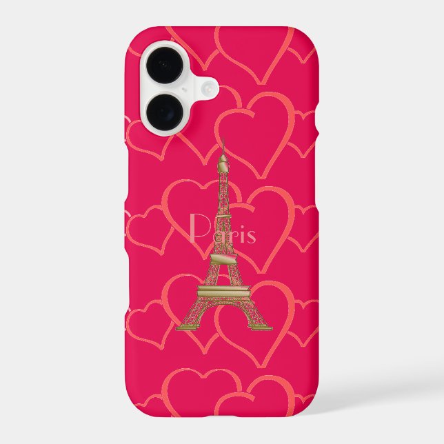  Pink Heart Love Eiffel Tower Paris (Back)