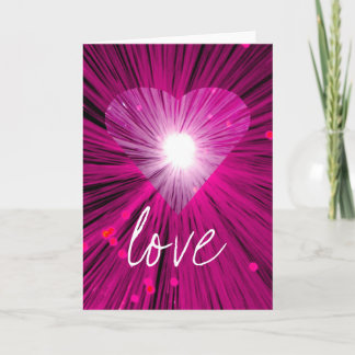 Pink Heart 'Love' greetings card