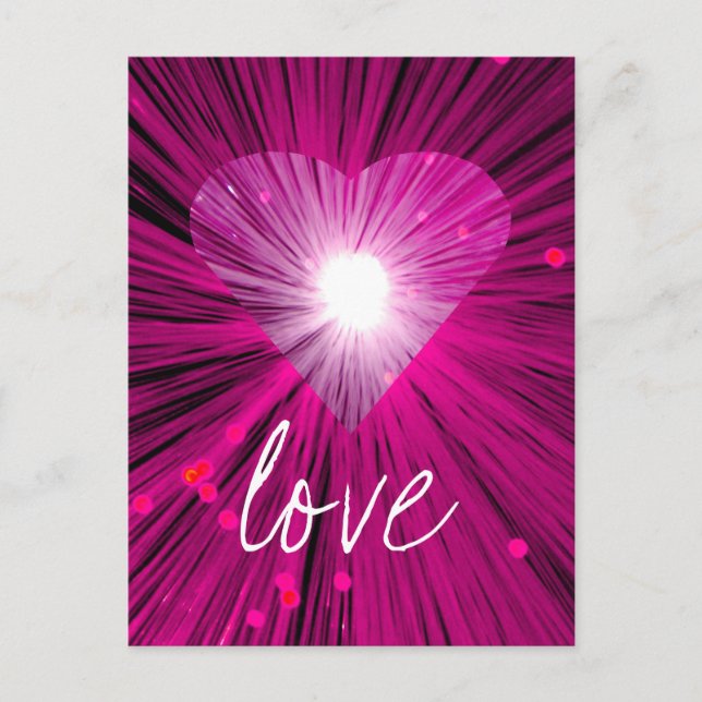 Pink Heart 'Love' postcard (Front)