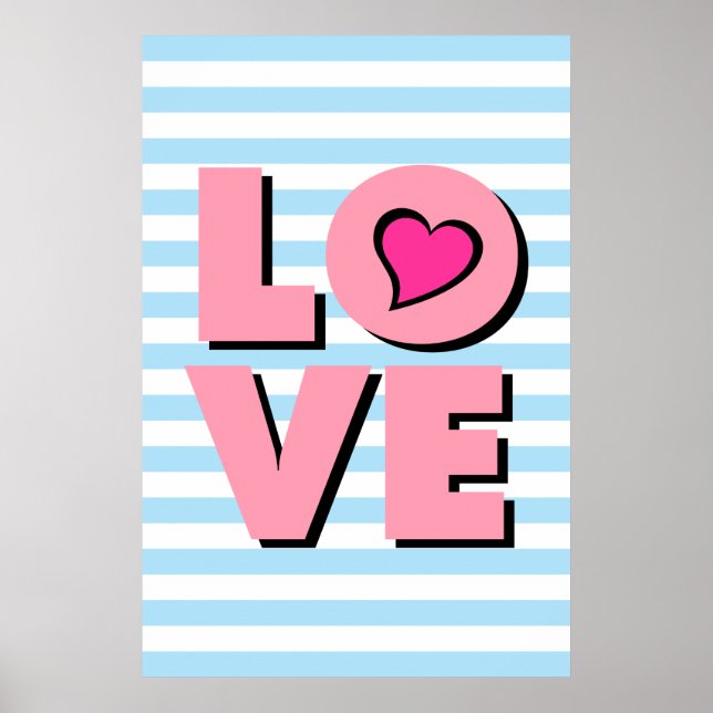 Pink Heart LOVE Poster (Front)