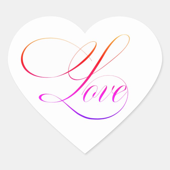 Pink heart Love stickers (Front)