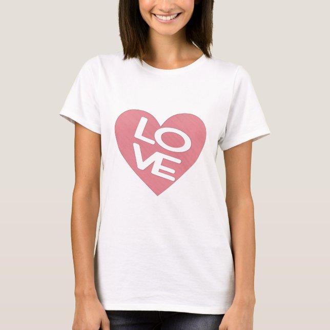 Pink heart love T-Shirt (Front)
