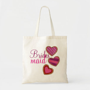 Pink Heart Love Wedding Cookies Bridesmaid Gift Tote Bag