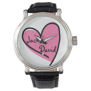 Pink Heart Lover's Retro Watch