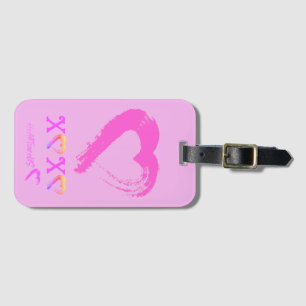 Pink Heart Luggage Tag