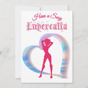 Pink Heart Lupercalia Valentine's Woman Holiday Card