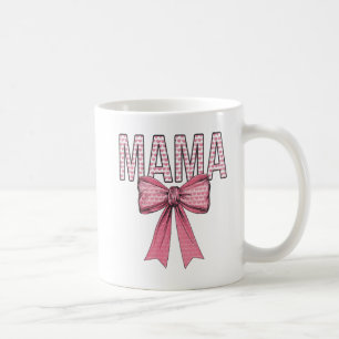 "Pink Heart Mama Bow Design Mother's Day Coffee Mug