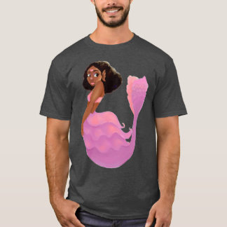 Pink Heart Mermaid With Afro T-Shirt