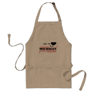 Pink Heart Michigan Standard Apron