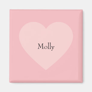 Pink Heart Minimalist Design With Name Magnet