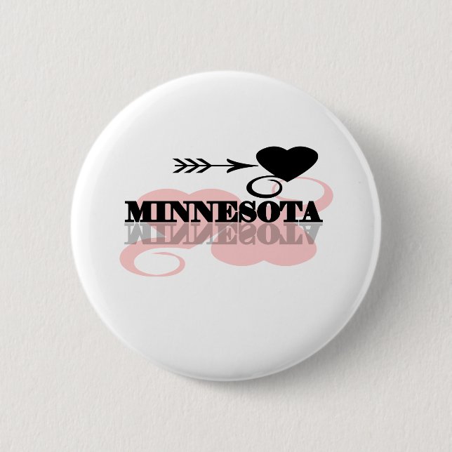 Pink Heart Minnesota 6 Cm Round Badge (Front)