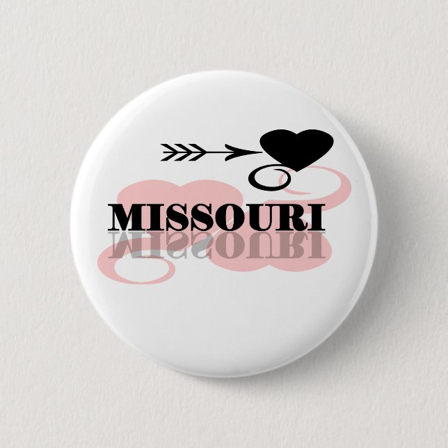 Pink Heart Missouri 6 Cm Round Badge (Front)