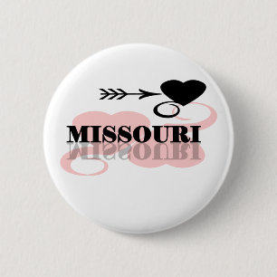 Pink Heart Missouri 6 Cm Round Badge