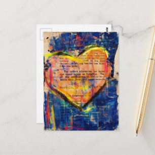 Pink Heart Mixed Media Collage Postcard