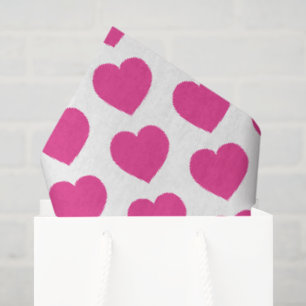 Pink Heart Modern Sweet Love Notes Fun Tissue Paper