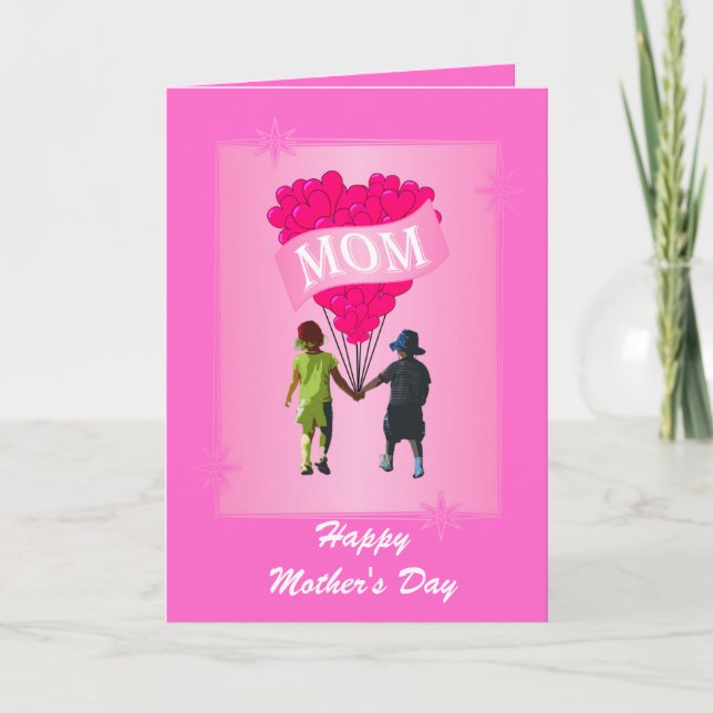 Pink heart mother's day card (Front)