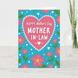 Pink Heart Mothers Day Wishes Card