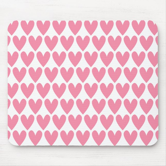 Pink Heart Mouse Pad (Front)