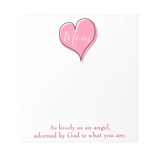 Pink heart mum notepad (Front)