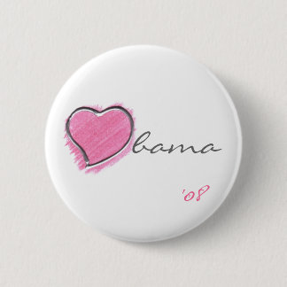 Pink Heart Obama Button
