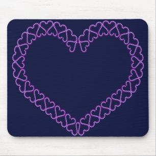 Pink Heart on mouse pad