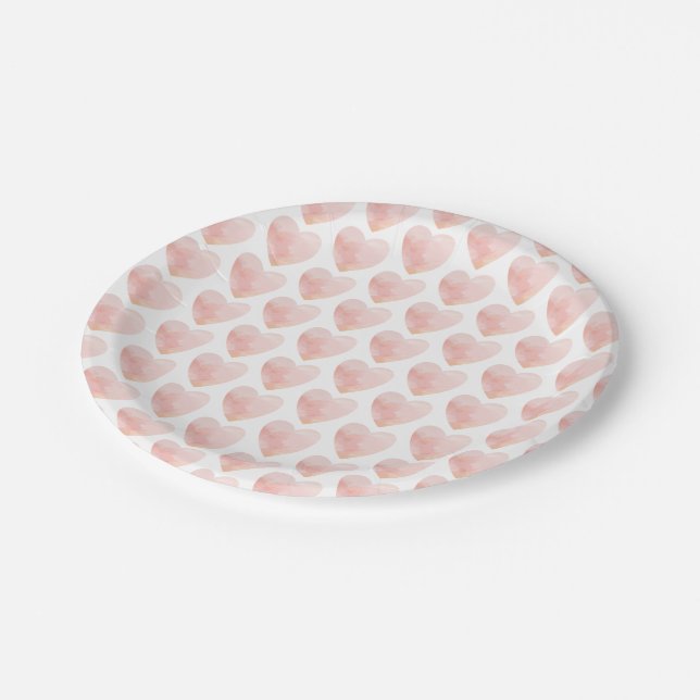 Pink Heart Party Plates (Angled)