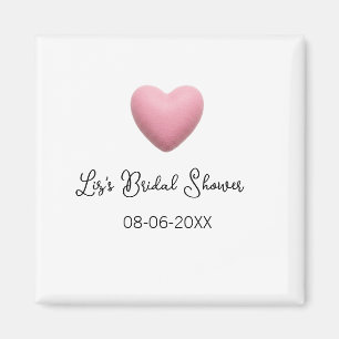 Pink heart pastel retro bridal shower date boho te magnet