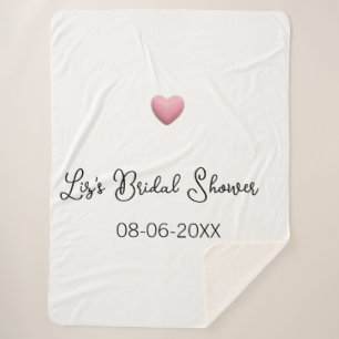 Pink heart pastel retro bridal shower date boho te sherpa blanket