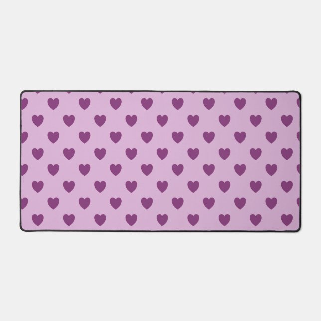 Pink Heart Pattern  Desk Mat (Front)