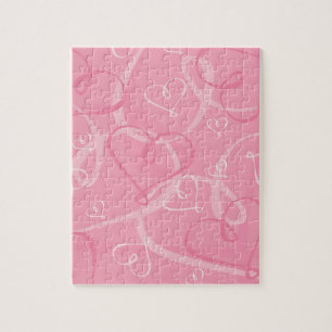 Pink heart pattern jigsaw puzzle