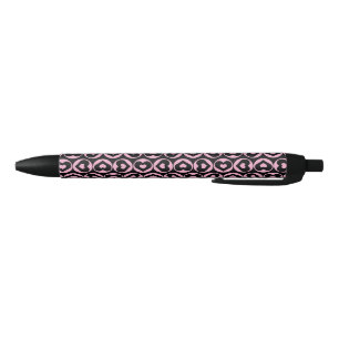 Pink Heart Pattern Love Graphic Bold Black Ink Pen