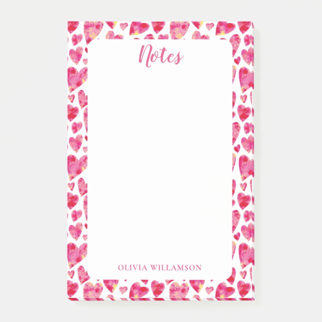 Pink heart pattern to Do Notes (Front)