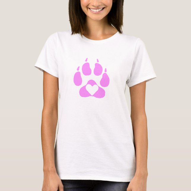 Pink Heart Paw T-Shirt (Front)