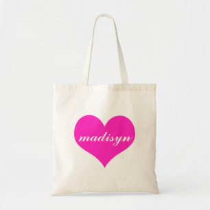 Pink Heart Personalised Budget Tote Bag