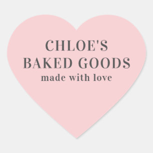 Pink Heart Personalised Made With Love Heart Stick Sticker