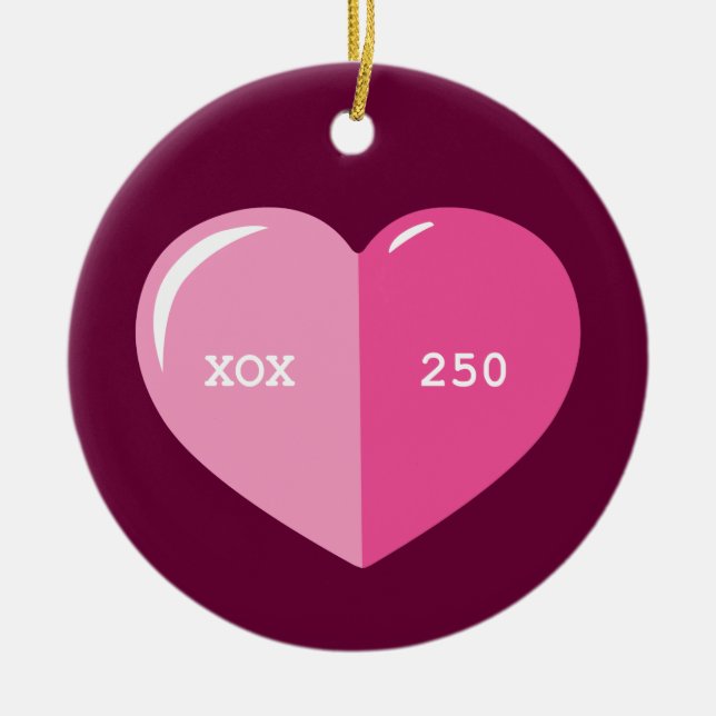 Pink Heart Pills Capsule Ceramic Tree Decoration (Front)
