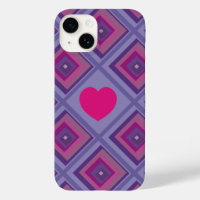 Pink Heart Purple Diamond Girly Trend Square Check